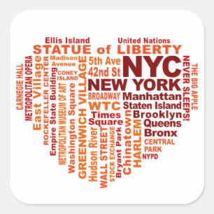 NYC-klistermärkear Fyrkantigt Klistermärke