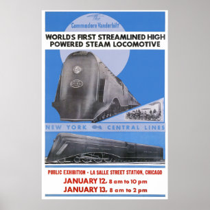 NYC-kommendörVanderbilt lokomotiv Poster