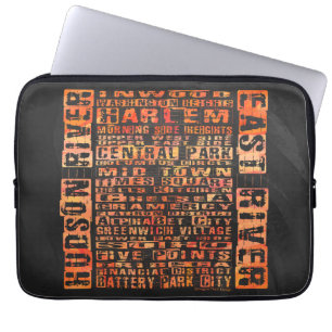 NYC-kvarter i orange Laptop Fodral