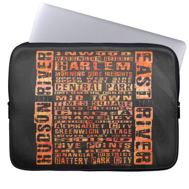 NYC-kvarter i orange Laptop Fodral (Framsidan)