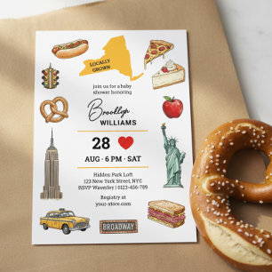 NYC Lokalt Odlad Ikon Sketch Barnkalas Inbjudningar