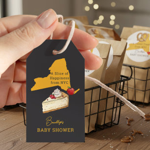 NYC Lokalt Uppvuxen Cheesecake Baby Shower Förmån Presentetikett
