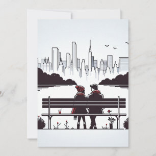 NYC Love Vibe - Modern minimalistisk Julkort