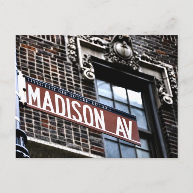 NYC Madison Ave Vykort (Framsida)