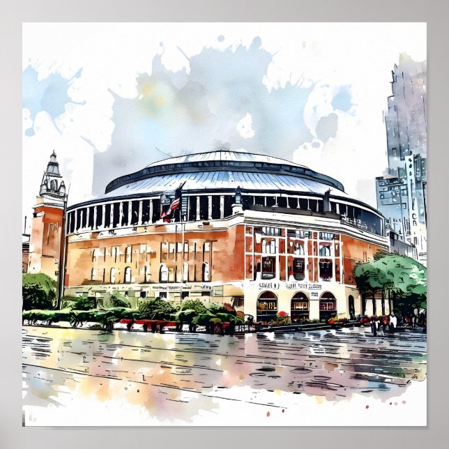 NYC Madison Garden in Detail Watercolor Poster (Framsidan)