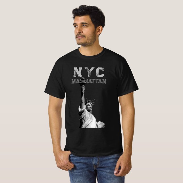 Nyc Manhattan Liberty Statue Manar Modern T Shirt (Hel framsida)