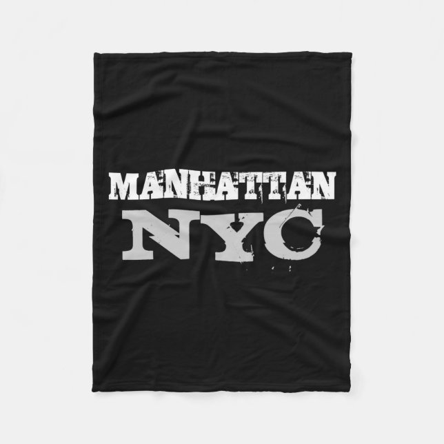 Nyc Manhattan New York City Elegant Black Template Fleecefilt (Framsidan)