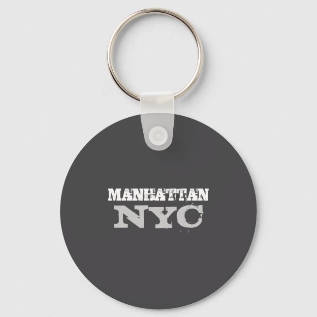 Nyc Manhattan New York City Elegant Black Template Nyckelring (Framsida)