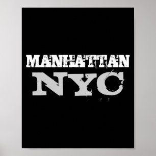 Nyc Manhattan New York City Elegant Svart Mall Poster