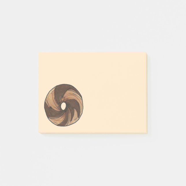 NYC Marble Rye Bagel Breakfast Foodie Post dess Post-it Block (Framsida)