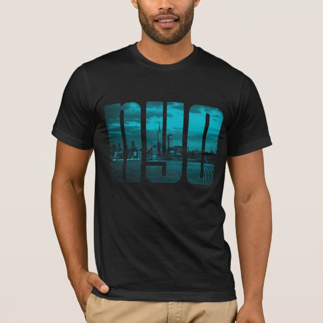 NYC med Skyline T Shirt (Framsida)