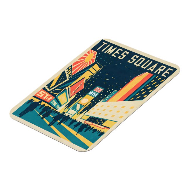 NYC med stensande Times Square Magnet (Vänstra Sidan)