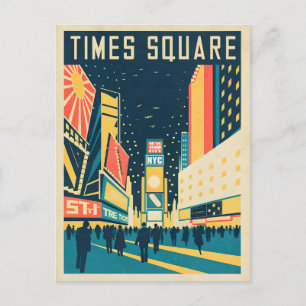 NYC med stensande Times Square Vykort