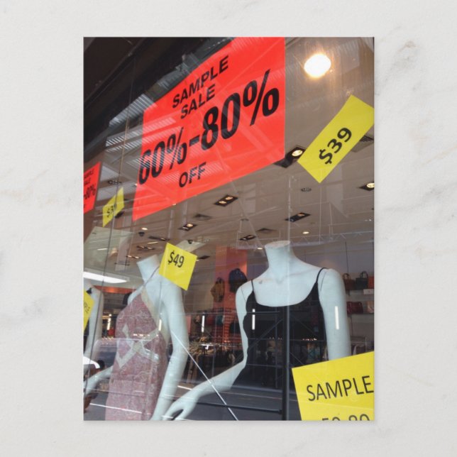 NYC Mode Garment District Sample Sale New York Vykort (Framsida)