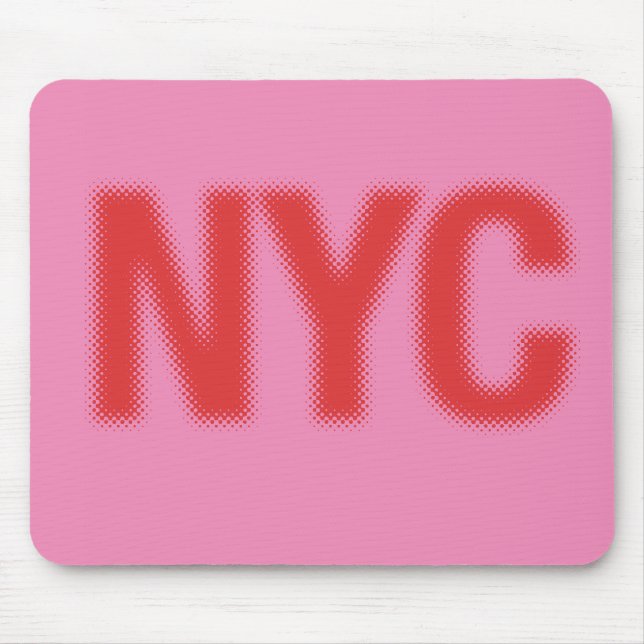 NYC Mousepad (röd rosa) Musmatta (Framsidan)