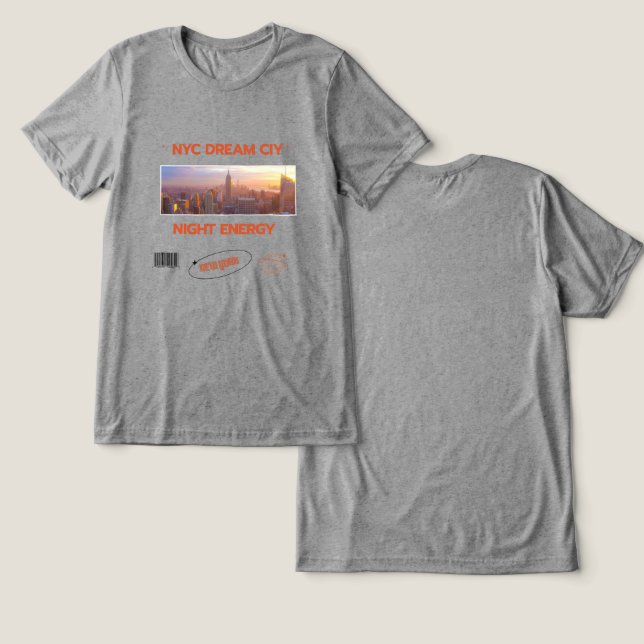 NYC-nattenergi, nytt arbete T Shirt (Design fram och bak)