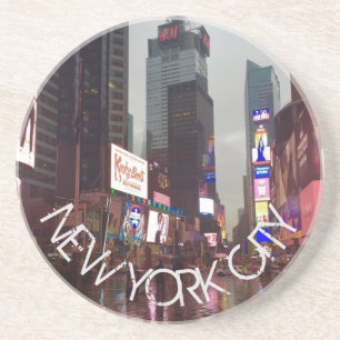 NYC Neon-tecken Rain Underlägg Sandsten