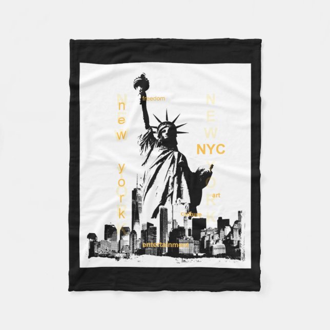 Nyc New York Brooklyn Bridge Liberty Statue Mäns _ Fleecefilt (Framsidan)