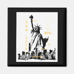 Nyc New York Brooklyn Bridge Liberty Statue Mäns _ Magnet