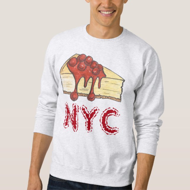 NYC New York Cherry Cheesecake Slice Sweatshirt (Framsida)