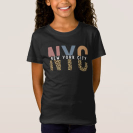 NYC New York City Cheetah Skriv Typografi T Shirt