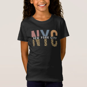 NYC New York City Cheetah Skriv Typografi T Shirt