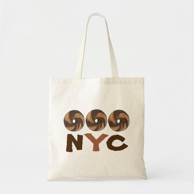 NYC New York City Food Marble Rye Bagel Bagels Bag Tygkasse (Framsidan)