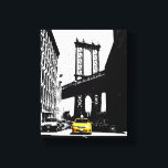 Nyc New York City Gult Taxi Brooklyn Bridge Canvastryck<br><div class="desc">Nyc New York City Gult Taxi Brooklyn Bridge Pop Art Canvas Art Print.</div>