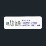 NYC New York City Hanukkah Chanukah Adressetikette Returadress Etikett<br><div class="desc">En originalillustration av New York City-markeringar "klädd" för julhelgen med penna och bläck. Perfekt för Hanukkah! Matchningskort finns.</div>