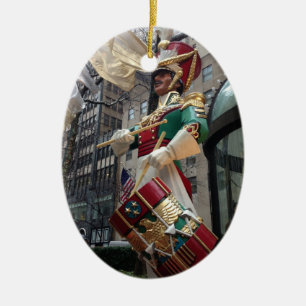 NYC New York City Helgdag Drummer Boy Jul Julgransprydnad Keramik
