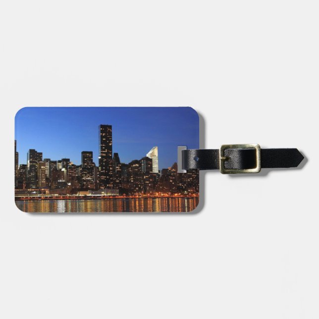 NYC New York City Manhattan Night Bagagebricka (Horisontell Framsida)