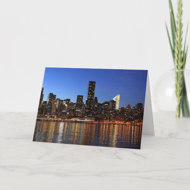 NYC New York City Manhattan Night Kort (Framsida)