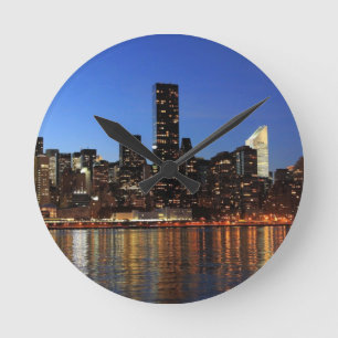 NYC New York City Manhattan Night Rund Klocka
