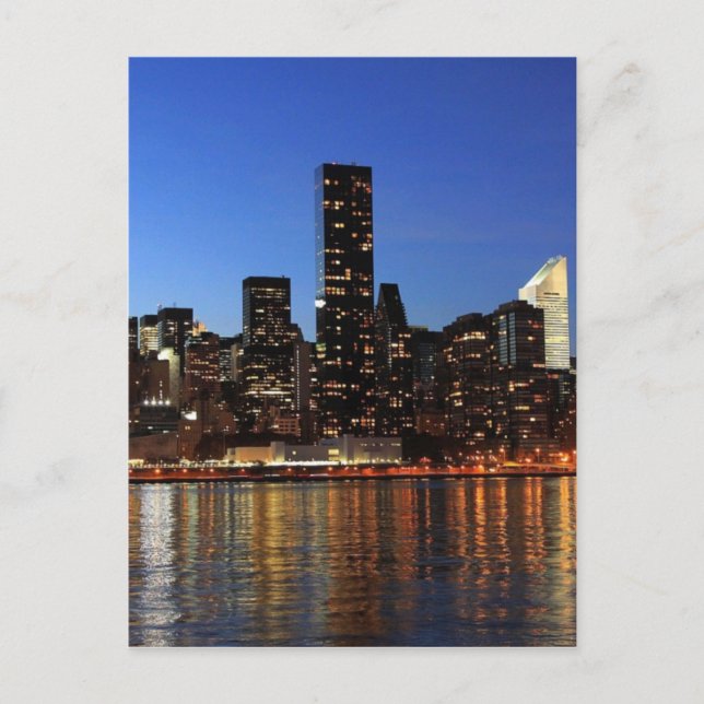NYC New York City Manhattan Night Vykort (Framsida)