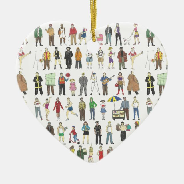 NYC New York City People Resident Art Julgransprydnad Keramik (Framsidan)