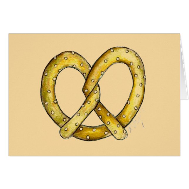 NYC New York City Salty Soft Pretzel Foodie Hälsningskort (Framsidan Horizontal)