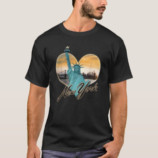 NYC New York City Skyline Souvenir Statue of Liber T Shirt