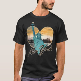 NYC New York City Skyline Souvenir Statue of Liber T Shirt