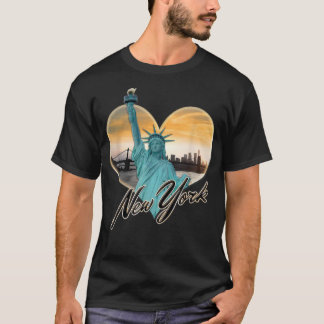 NYC New York City Skyline Souvenir Statue of Liber T Shirt