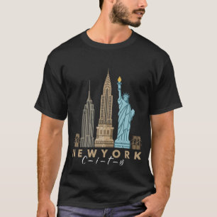 NYC New York City Skyline Staty över frihet Tee
