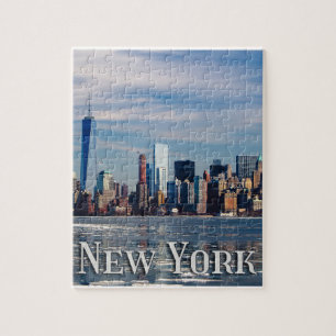 NYC - New York City Skyline   Vackert stort äpple Pussel