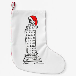 NYC New York City Skyscraper Red Santa Liten Julstrumpa