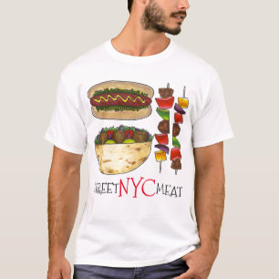 NYC New York City Street Kött Falafel Hett Hund To T-shirt