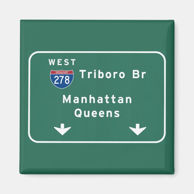 NYC New York City Triboro Br Manhattan Interstate Magnet (Framsidan)