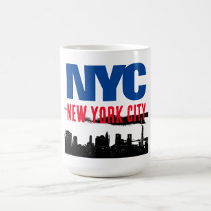 NYC New York City USA Retro Vintage Blue Red White Kaffemugg