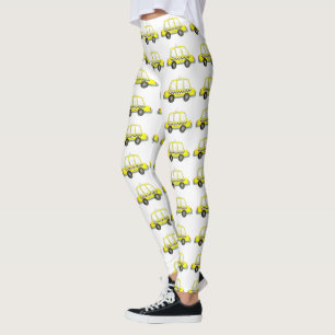 NYC New York Gult Checkered Taxi Cab Leggings