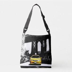Nyc New York Gult Taxi Brooklyn Bridge Black Axelväska