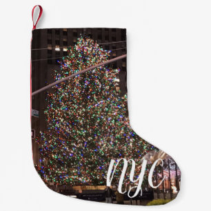 NYC New York Julgran Rockefeller Centre Liten Julstrumpa