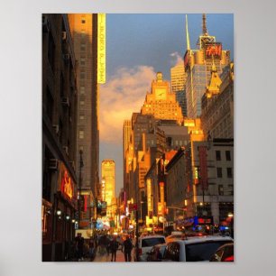 NYC New York Midtown Broadway Theater Poster