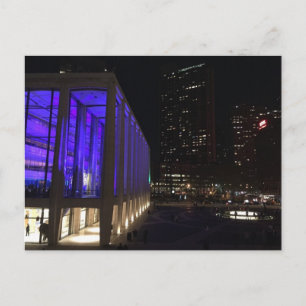 NYC New York Night Lincoln Center Photo Postcard Vykort